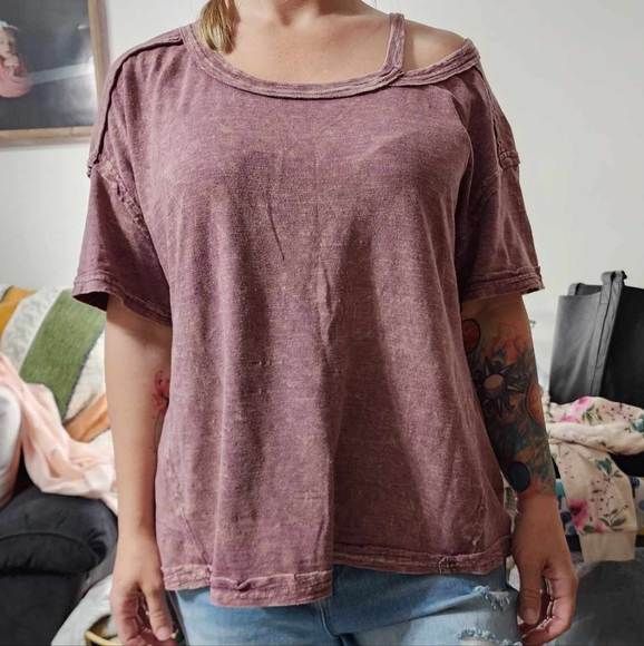 We the free comfy shirt, purple size small, oversized - Picture 2 of 2